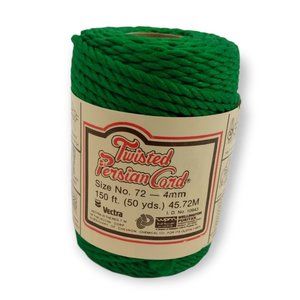 Vectra Twisted Persian Cord Green Size No. 72 4mm 150 ft (50 yds) Macrame